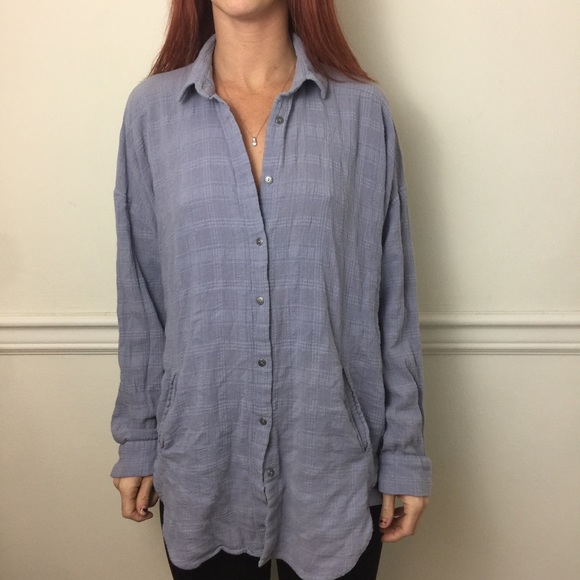 Free People Tops - Free People Purple Button Down Pocket Blouse Top